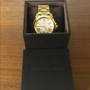 Gold Bradshaw pave Michael kors watch